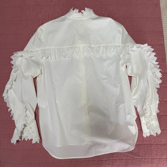H&M Frill Cotton Blouse Size XS - Picture 9 of 9